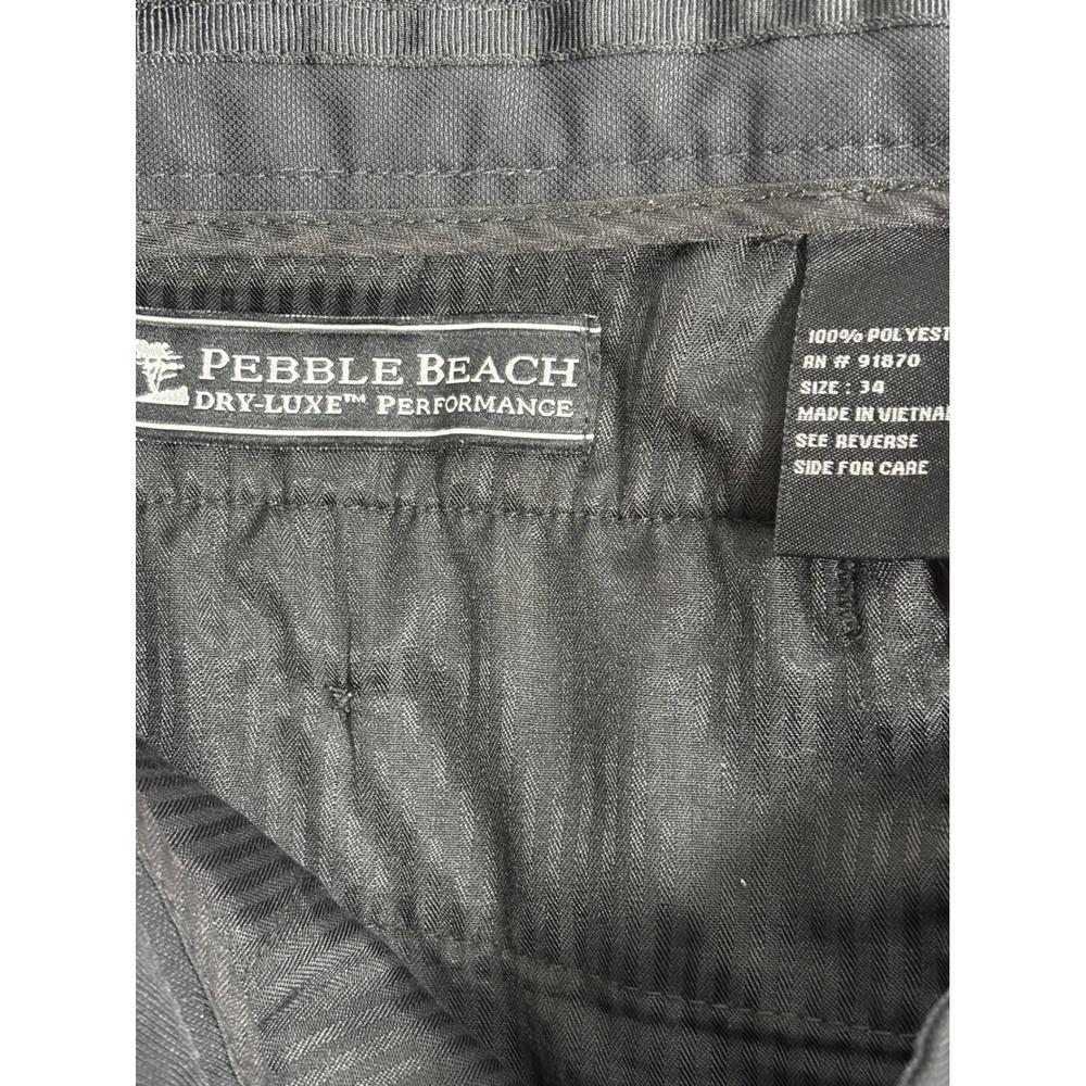 Pebble Beach Dry-Luxe Performance Mens Black Golf Shorts Size 34 Flat Front Tech - Picture 8 of 9